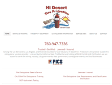 Tablet Screenshot of hidesertfireprotection.com